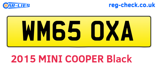 WM65OXA are the vehicle registration plates.