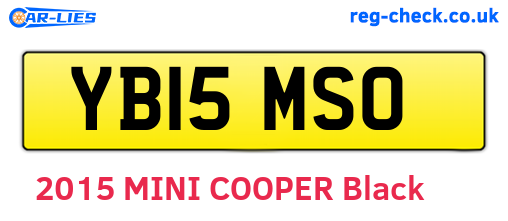 YB15MSO are the vehicle registration plates.