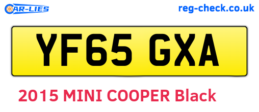 YF65GXA are the vehicle registration plates.
