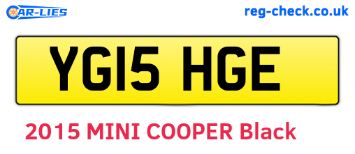 YG15HGE are the vehicle registration plates.