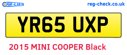 YR65UXP are the vehicle registration plates.
