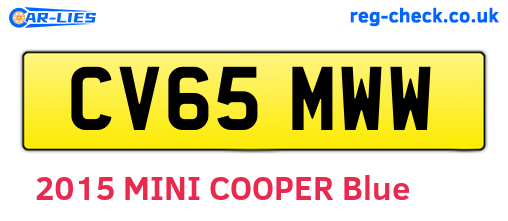 CV65MWW are the vehicle registration plates.