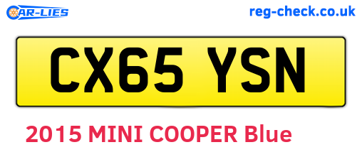 CX65YSN are the vehicle registration plates.