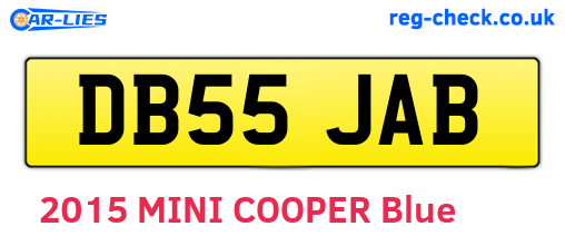 DB55JAB are the vehicle registration plates.