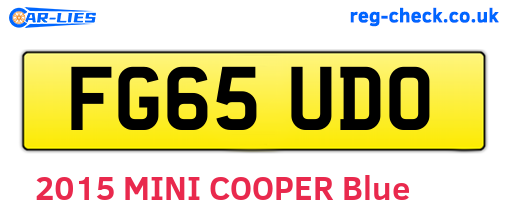 FG65UDO are the vehicle registration plates.
