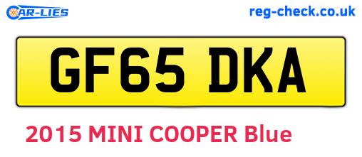 GF65DKA are the vehicle registration plates.