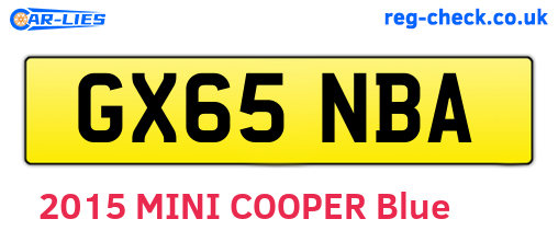 GX65NBA are the vehicle registration plates.