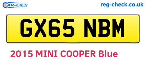 GX65NBM are the vehicle registration plates.
