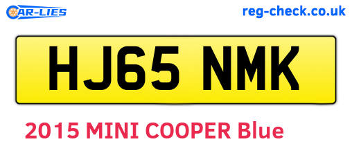 HJ65NMK are the vehicle registration plates.