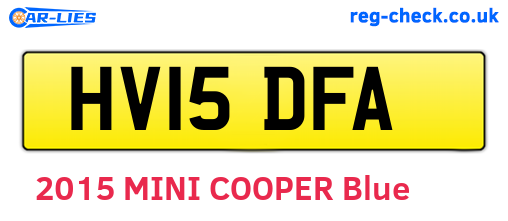 HV15DFA are the vehicle registration plates.