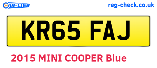 KR65FAJ are the vehicle registration plates.