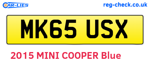 MK65USX are the vehicle registration plates.