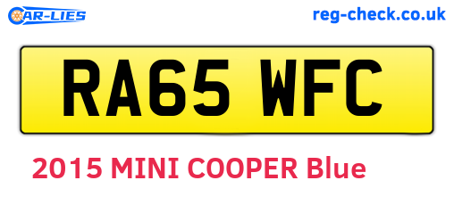 RA65WFC are the vehicle registration plates.