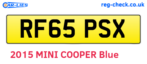 RF65PSX are the vehicle registration plates.