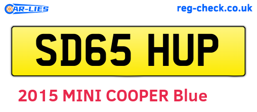 SD65HUP are the vehicle registration plates.