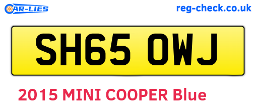 SH65OWJ are the vehicle registration plates.