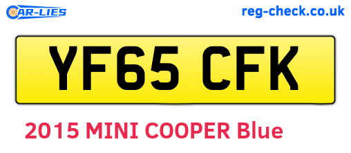 YF65CFK are the vehicle registration plates.