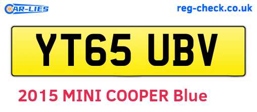 YT65UBV are the vehicle registration plates.