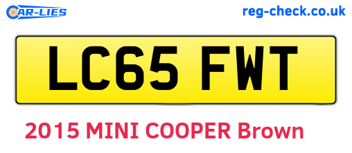 LC65FWT are the vehicle registration plates.
