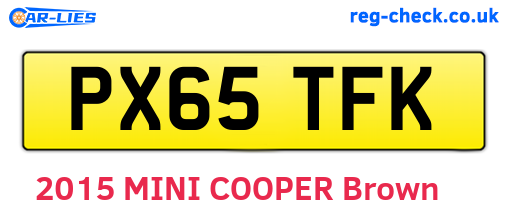 PX65TFK are the vehicle registration plates.
