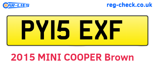 PY15EXF are the vehicle registration plates.