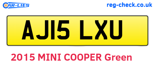 AJ15LXU are the vehicle registration plates.