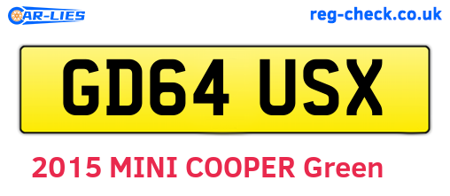 GD64USX are the vehicle registration plates.