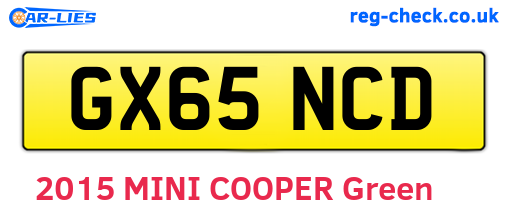 GX65NCD are the vehicle registration plates.