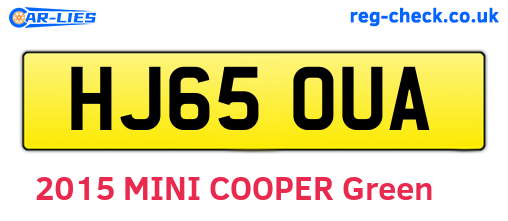 HJ65OUA are the vehicle registration plates.