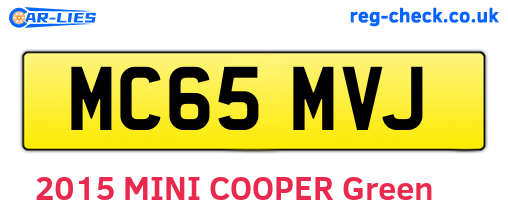 MC65MVJ are the vehicle registration plates.