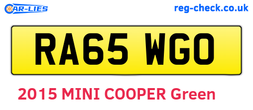 RA65WGO are the vehicle registration plates.