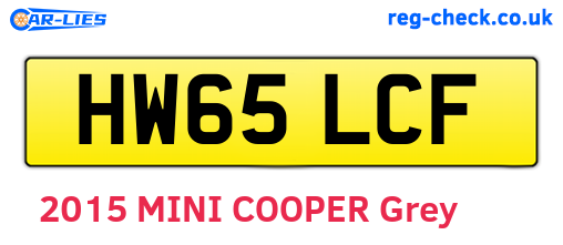 HW65LCF are the vehicle registration plates.