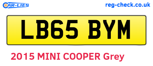 LB65BYM are the vehicle registration plates.