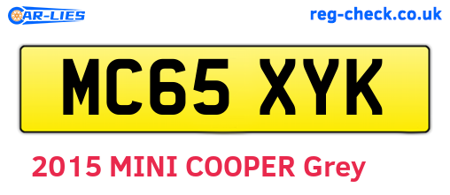 MC65XYK are the vehicle registration plates.