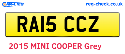 RA15CCZ are the vehicle registration plates.