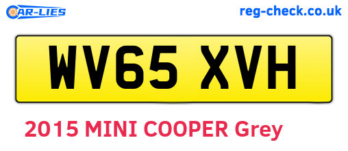 WV65XVH are the vehicle registration plates.
