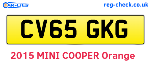 CV65GKG are the vehicle registration plates.