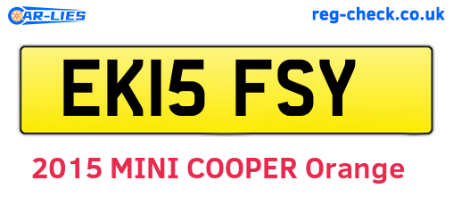 EK15FSY are the vehicle registration plates.