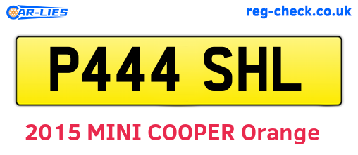 P444SHL are the vehicle registration plates.