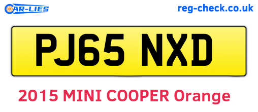 PJ65NXD are the vehicle registration plates.