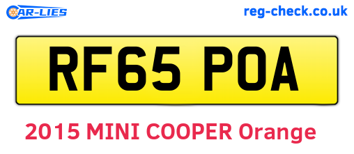 RF65POA are the vehicle registration plates.