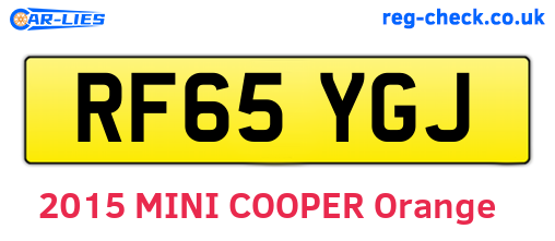 RF65YGJ are the vehicle registration plates.