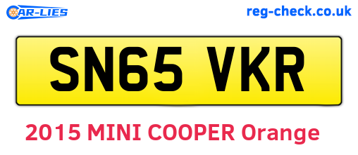 SN65VKR are the vehicle registration plates.