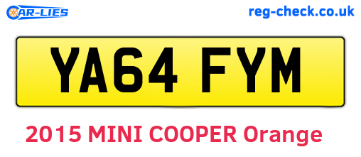 YA64FYM are the vehicle registration plates.