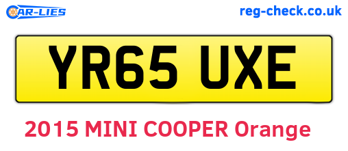 YR65UXE are the vehicle registration plates.