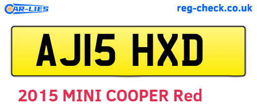 AJ15HXD are the vehicle registration plates.