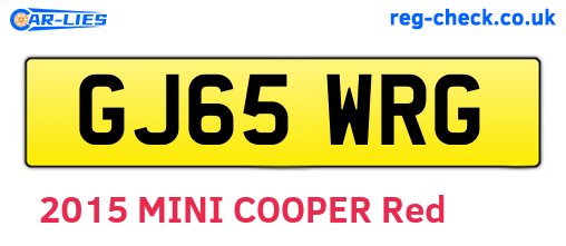 GJ65WRG are the vehicle registration plates.