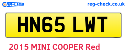 HN65LWT are the vehicle registration plates.