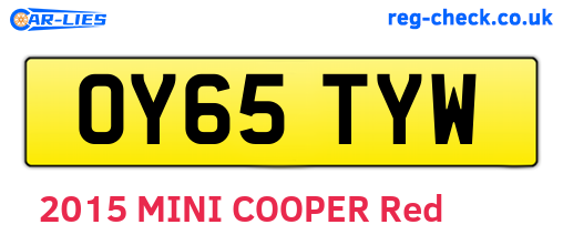 OY65TYW are the vehicle registration plates.