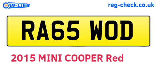 RA65WOD are the vehicle registration plates.
